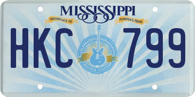 MS license plate HKC799