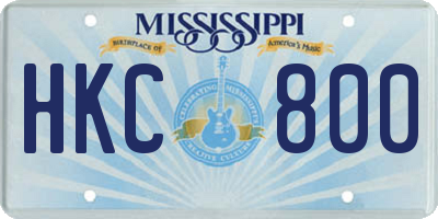 MS license plate HKC800