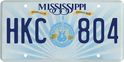 MS license plate HKC804