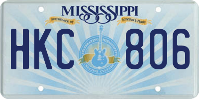 MS license plate HKC806