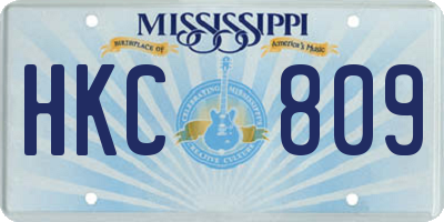 MS license plate HKC809