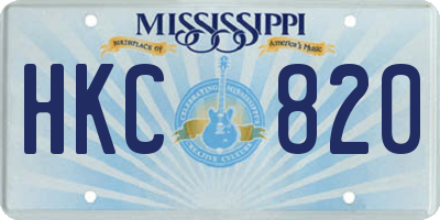 MS license plate HKC820