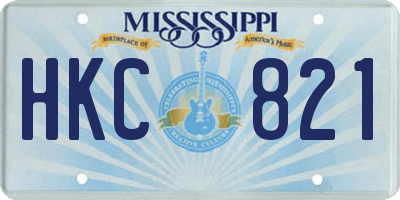 MS license plate HKC821