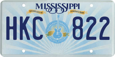 MS license plate HKC822