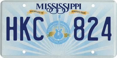 MS license plate HKC824