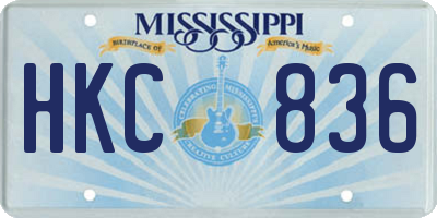 MS license plate HKC836