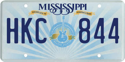 MS license plate HKC844