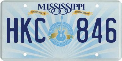 MS license plate HKC846