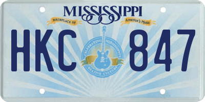 MS license plate HKC847