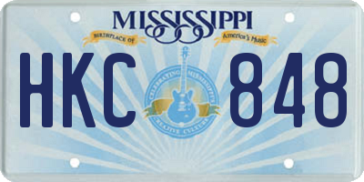 MS license plate HKC848