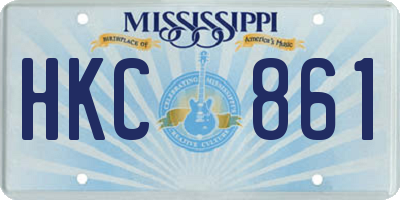 MS license plate HKC861