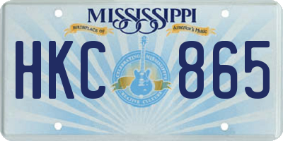 MS license plate HKC865