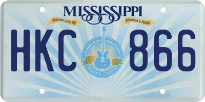 MS license plate HKC866