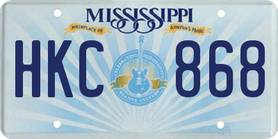 MS license plate HKC868