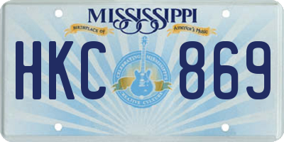 MS license plate HKC869