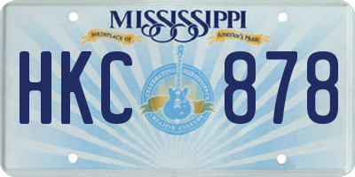 MS license plate HKC878