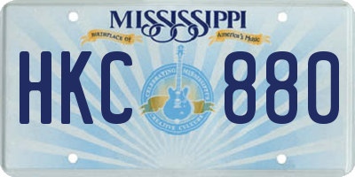 MS license plate HKC880