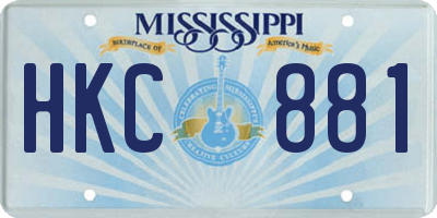 MS license plate HKC881