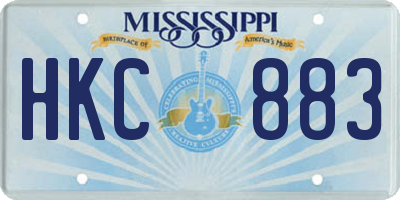 MS license plate HKC883