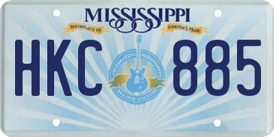 MS license plate HKC885