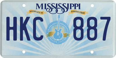 MS license plate HKC887
