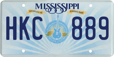 MS license plate HKC889