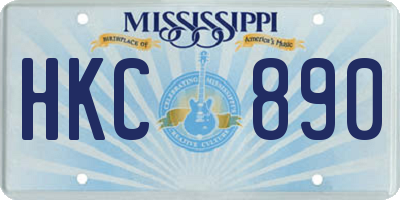 MS license plate HKC890