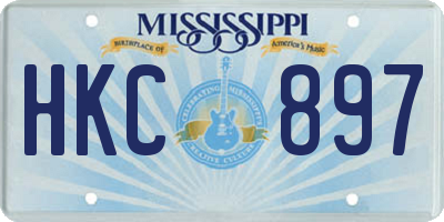 MS license plate HKC897