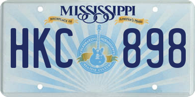 MS license plate HKC898