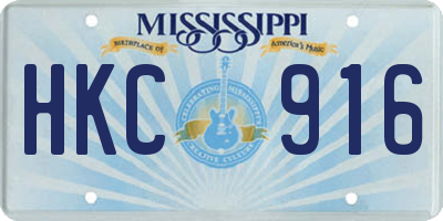 MS license plate HKC916