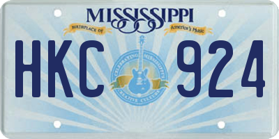 MS license plate HKC924