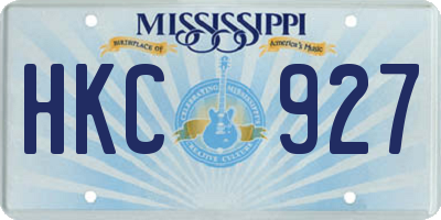 MS license plate HKC927