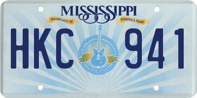 MS license plate HKC941