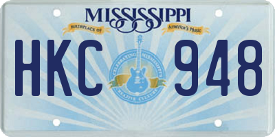 MS license plate HKC948