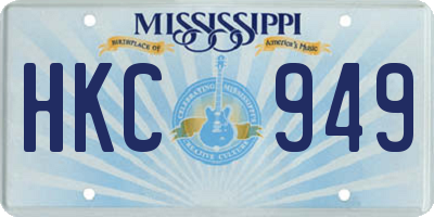MS license plate HKC949