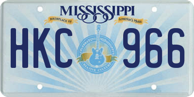 MS license plate HKC966