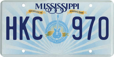 MS license plate HKC970