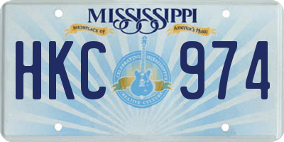 MS license plate HKC974