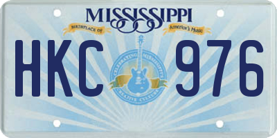 MS license plate HKC976