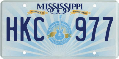 MS license plate HKC977