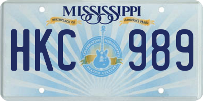 MS license plate HKC989