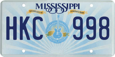 MS license plate HKC998