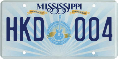 MS license plate HKD004