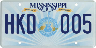 MS license plate HKD005