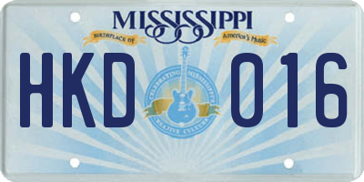 MS license plate HKD016