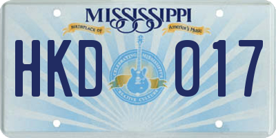 MS license plate HKD017