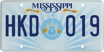 MS license plate HKD019