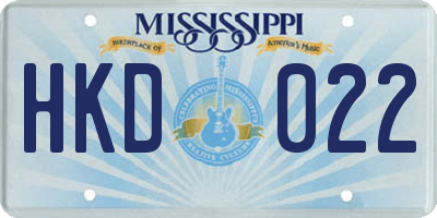MS license plate HKD022