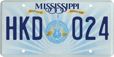 MS license plate HKD024