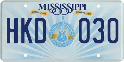 MS license plate HKD030